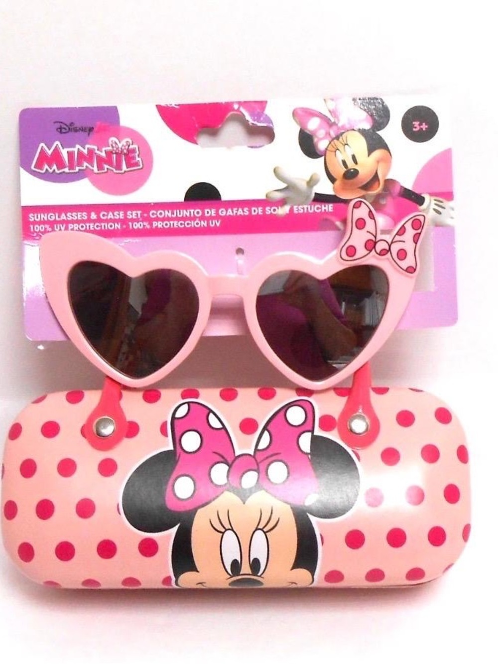 Disney Minnie Mouse Pink Heart Sunglasses with Polka Dot Case